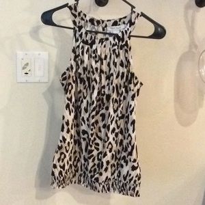 Dressy sleeveless leopard top